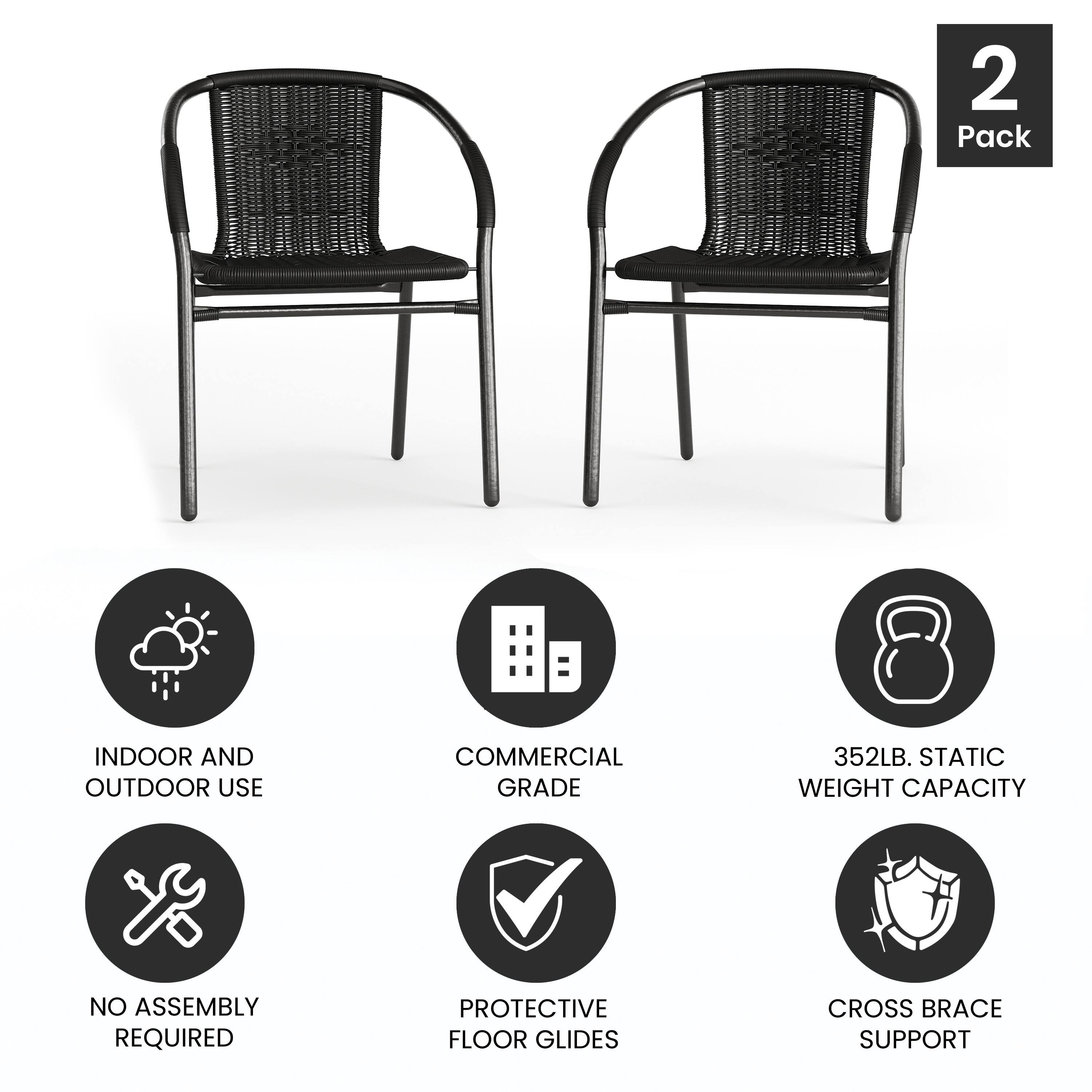 2 Pack  
INDOOR AND OUTDOOR USE  
COMMERCIAL GRADE  
352LB. STATIC WEIGHT CAPACITY  
NO ASSEMBLY REQUIRED  
PROTECTIVE FLOOR GLIDES  
CROSS BRACE SUPPORT