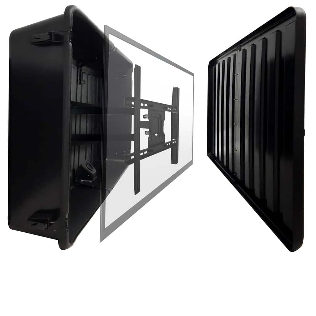 Heat Storm - Storm Shell Weatherproof 55" Outdoor TV Enclosure - Black
