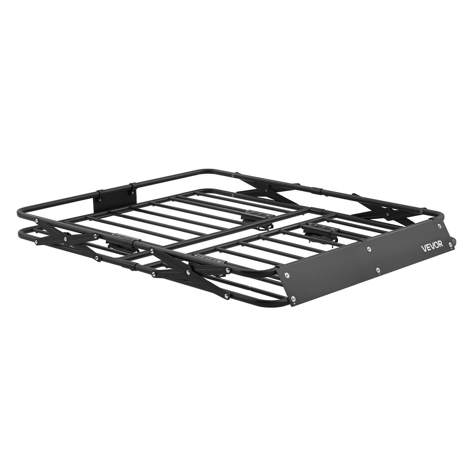 Alt View 5. VEVOR - Roof Rack Cargo Basket, 46 x 36 x 4 in, Heavy Duty Roof Top Carrier Basket with Folding Design, 200 lbs Capacity - Black.