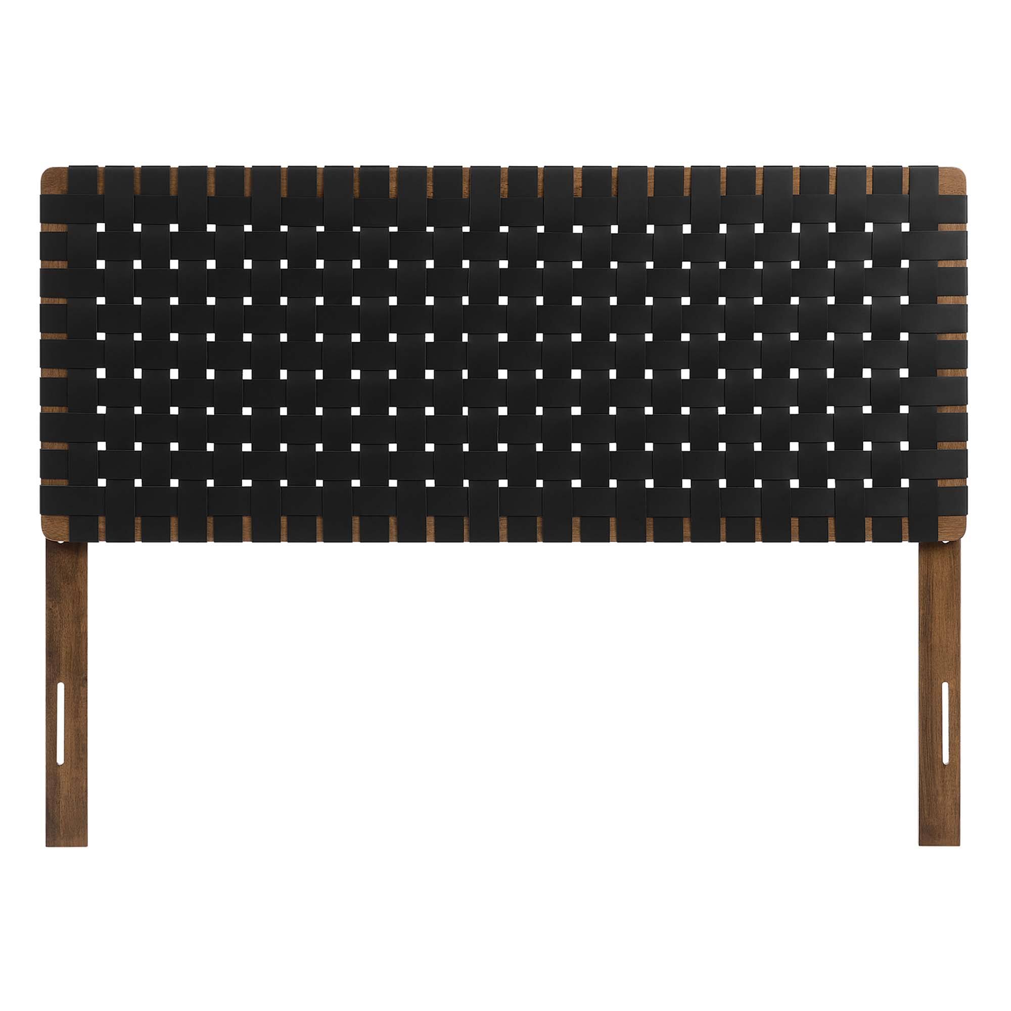 Back. Modway - Sparta Weave Vegan Leather Full Headboard by Modway - Black.