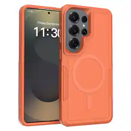Dteck - Rugged Case for Samsung Galaxy S26 Ultra, Compatible with MagSafe, Dual Layer Shockproof Protective Phone Cover - Orange