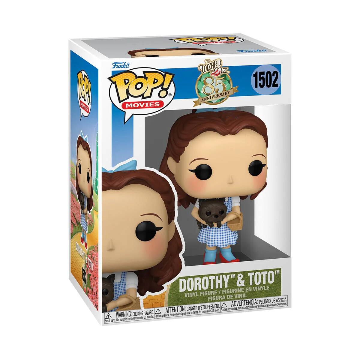 p Funko POP! 85 1502 1 MOVIES ANNIVERSARY TN TOTO DOROTHY" & FIGURINE EN VINYLE FIGURE / VINYL DE VINIL FIGURA DE ASFIA ADVERTENCIA: PELIGRO -e A satot n de 3 ATTENTION: DANGER I TOUFFEMENT Partes pequertes - a adecudo pei de  d X noi CHOKING HAZARO DE - x meth Pethtes pices 9 convient M ste 1 cide Seal puts