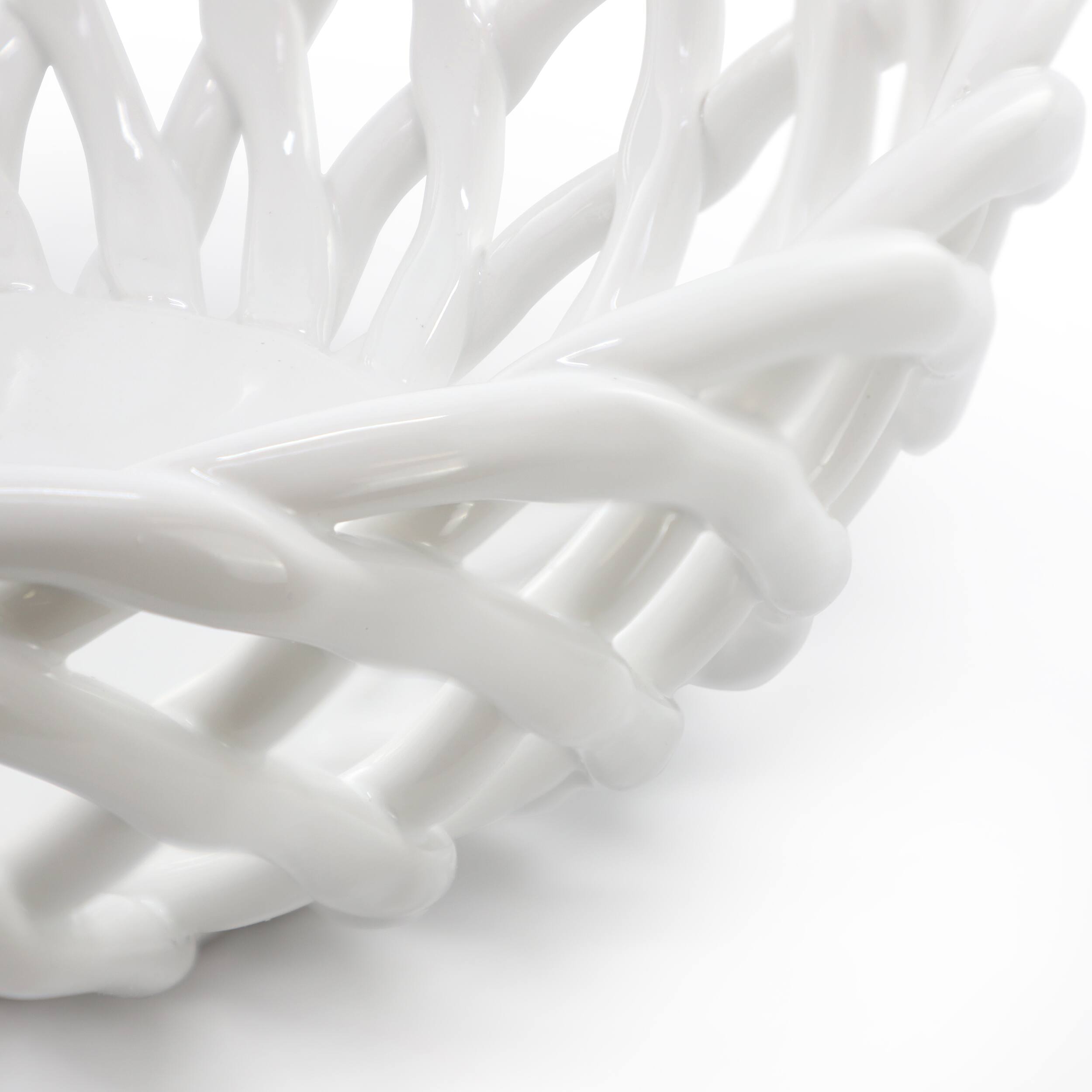 Alt View 2. Meritage - Meritage Modern Prestige 9.5 Inch Round Dolomite Basket Serving Bowl in White - White.