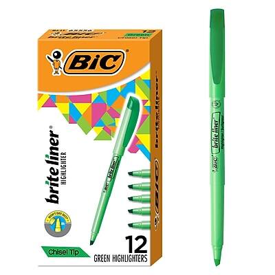 BIC  
brite liner  
HIGHLIGHTER  
Chisel Tip  
12 GREEN HIGHLIGHTERS