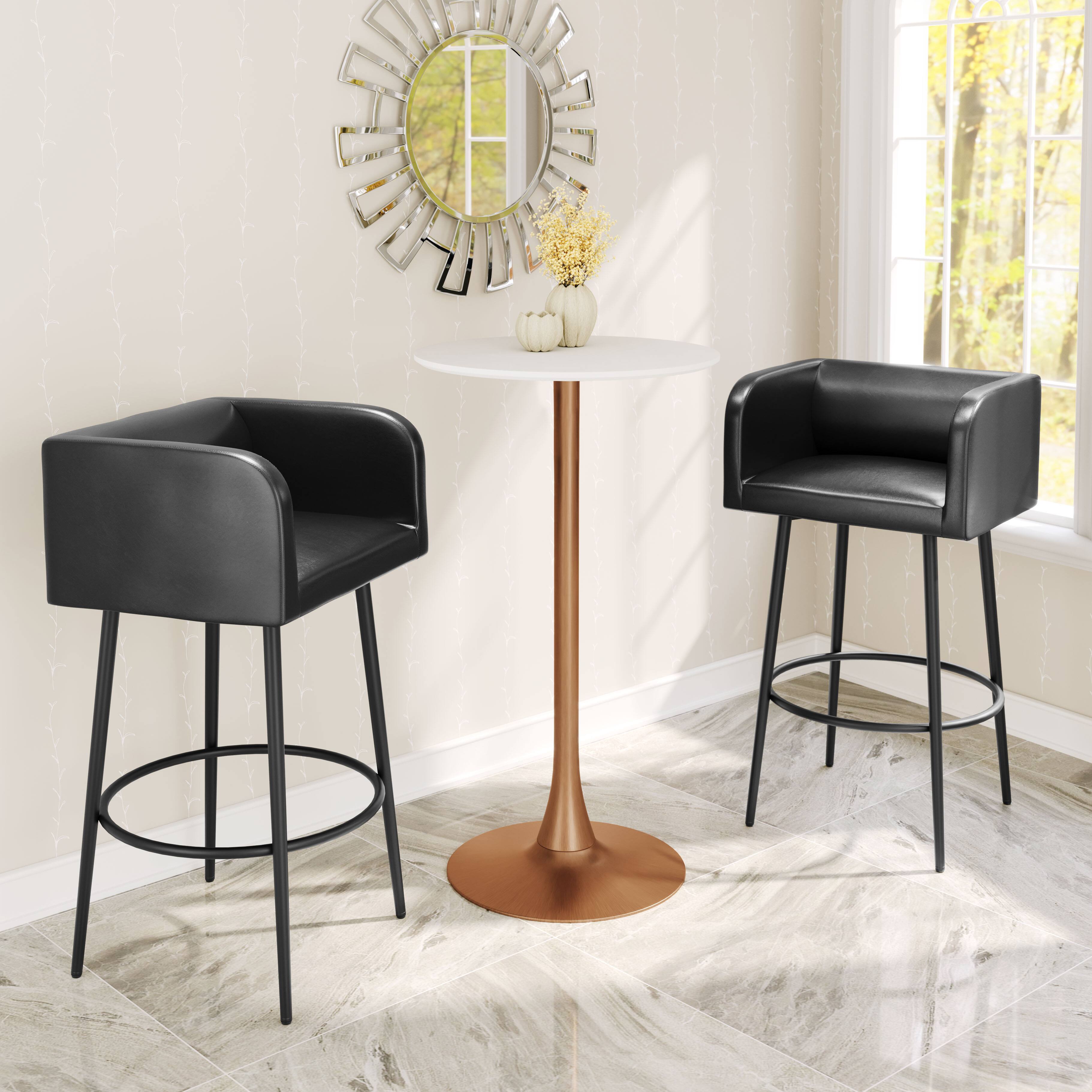 Angle. Hivvago - Auray Bar Table White & Gold - White & Gold.