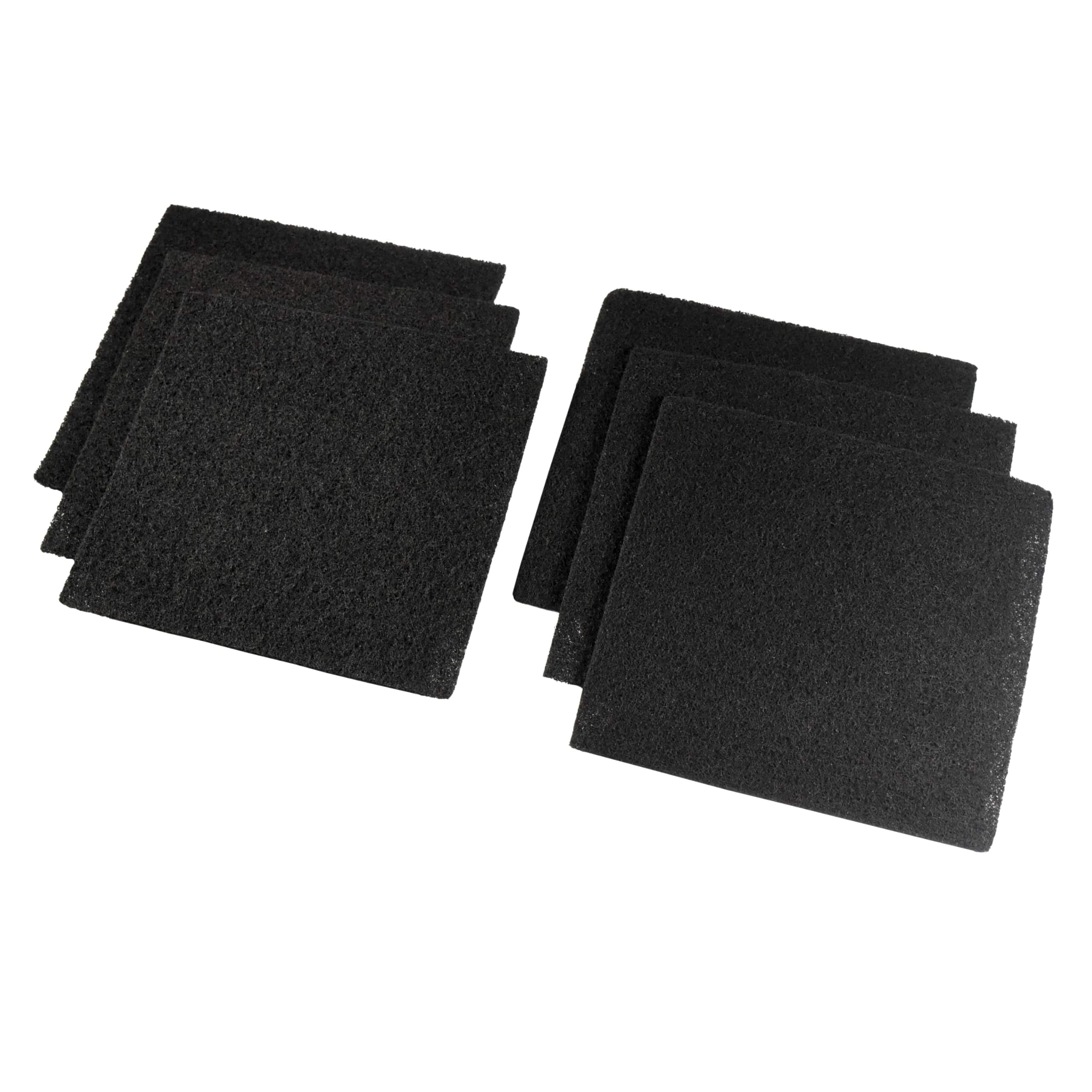 HQRP - Activated charcoal carbon litter box filters, hooded design compatible, 6 pack 6 x 6.5 in trimmable 10 mm pads - Black