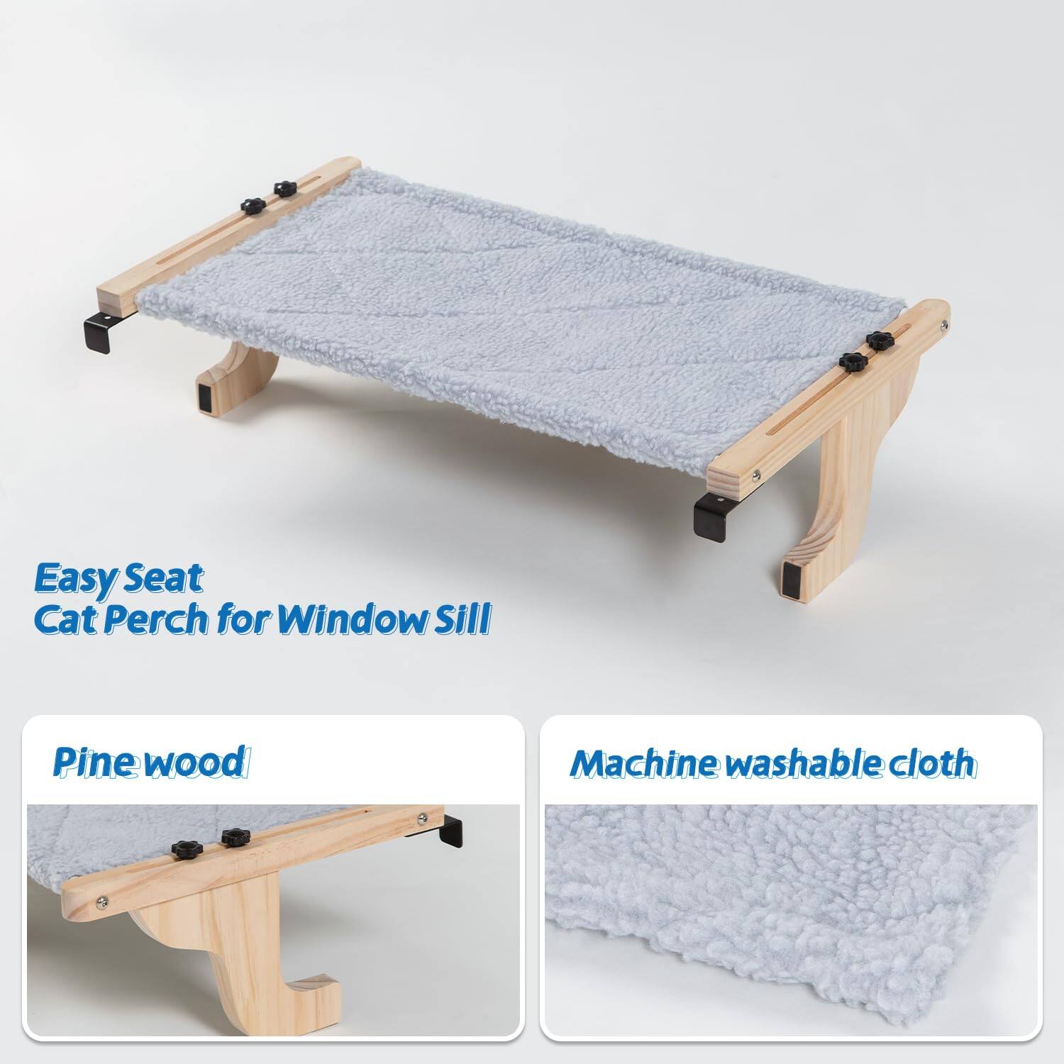 Easy Seat Cat Perch for Window Sill

Pine wood

Machine washable cloth