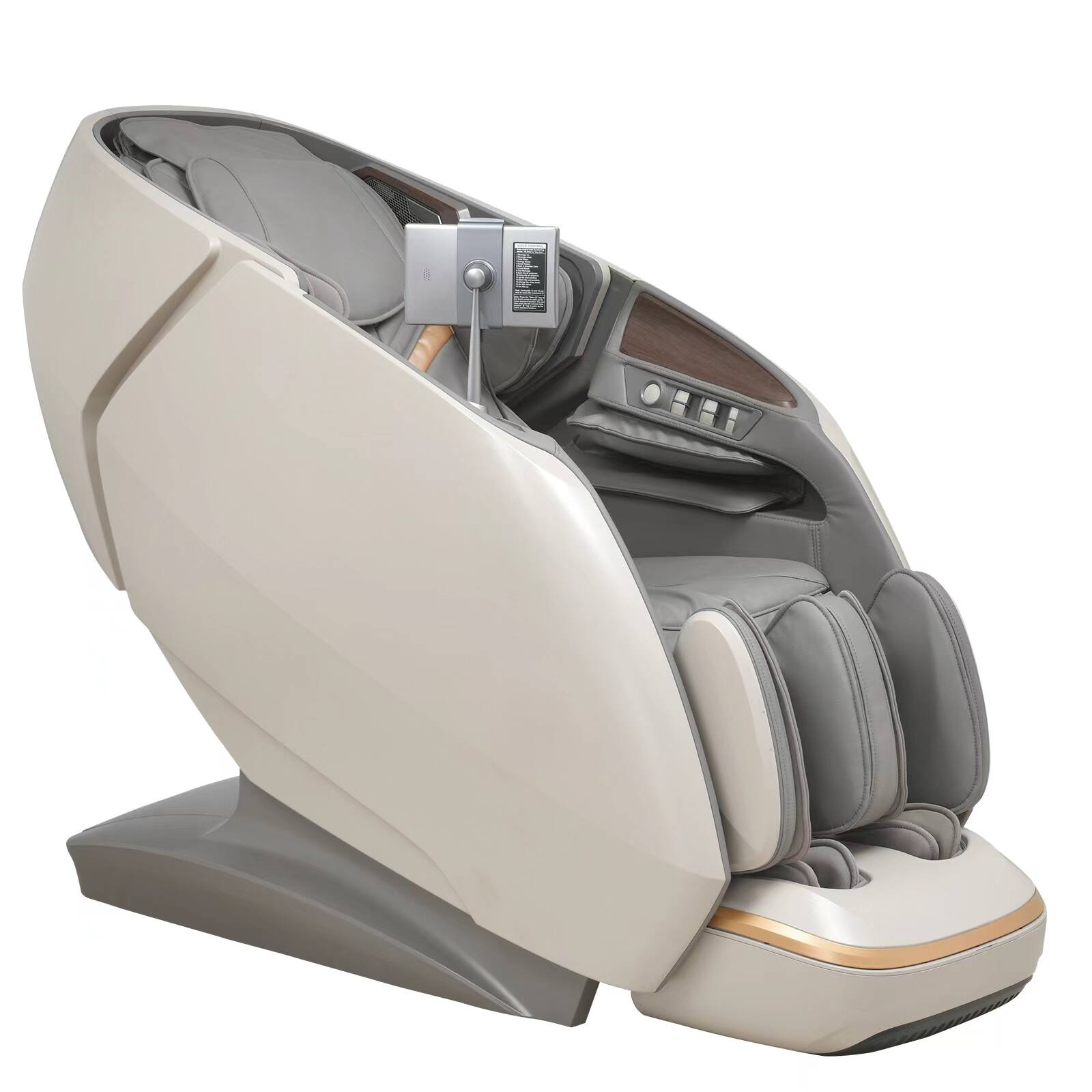 Left. Alfine - Alfine A665 4D+ Yoga Queen Massage Chair,with Flexible Track,Full Body Stretch ,Calf Kneading ,Beige - Beige.