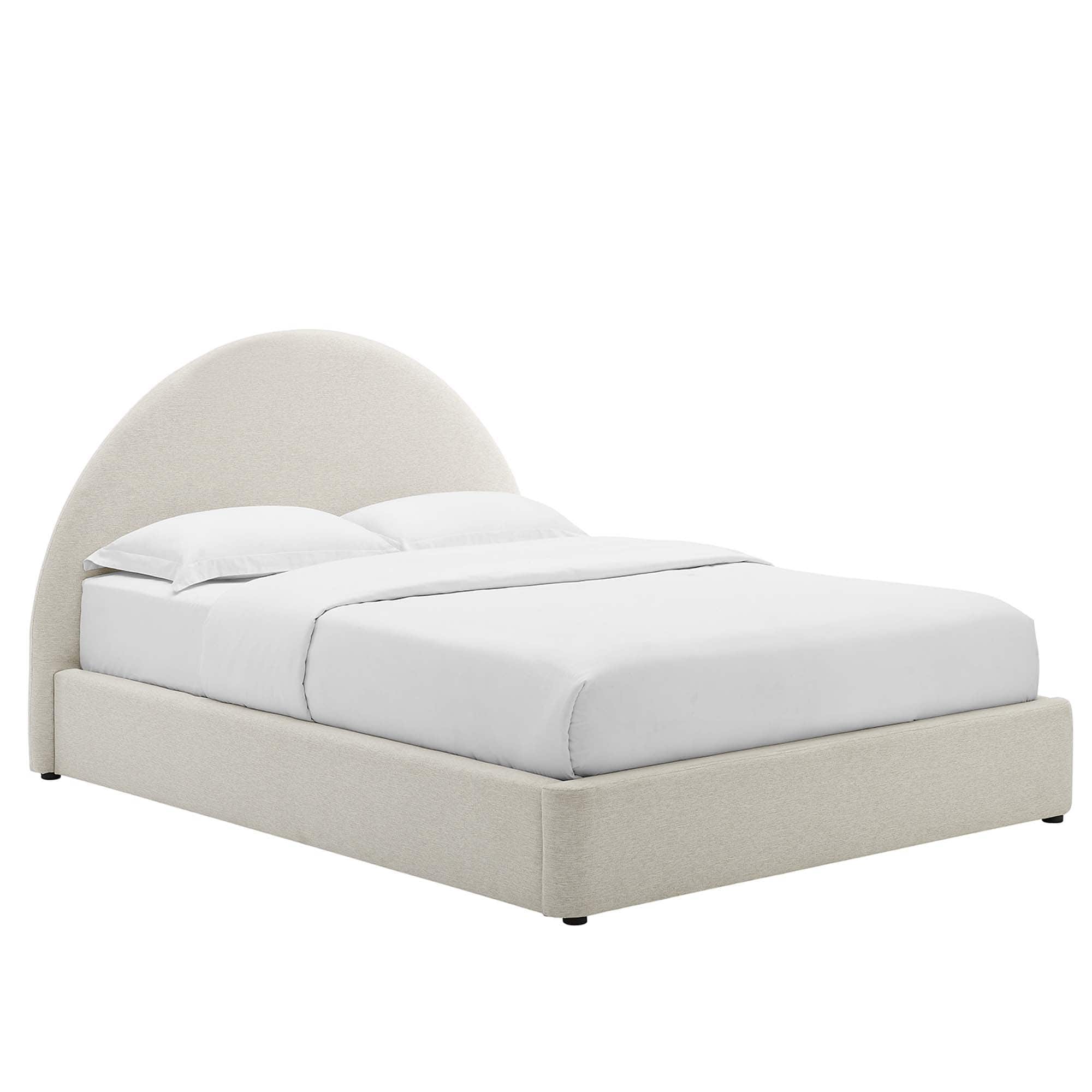 Modway - Resort Upholstered Fabric Arched Round King Platform Bed - White