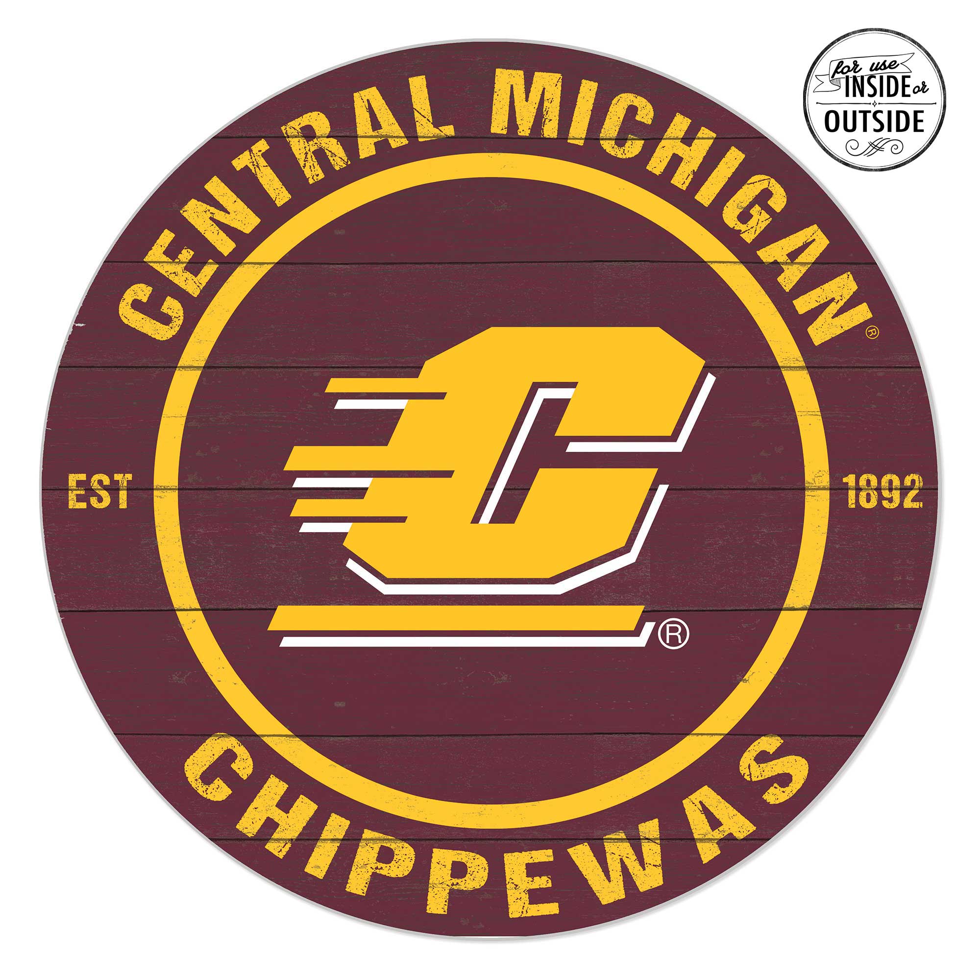 Central Michigan Chippewas 20'' x 20'' Indoor/Outdoor Team Color Circle Sign