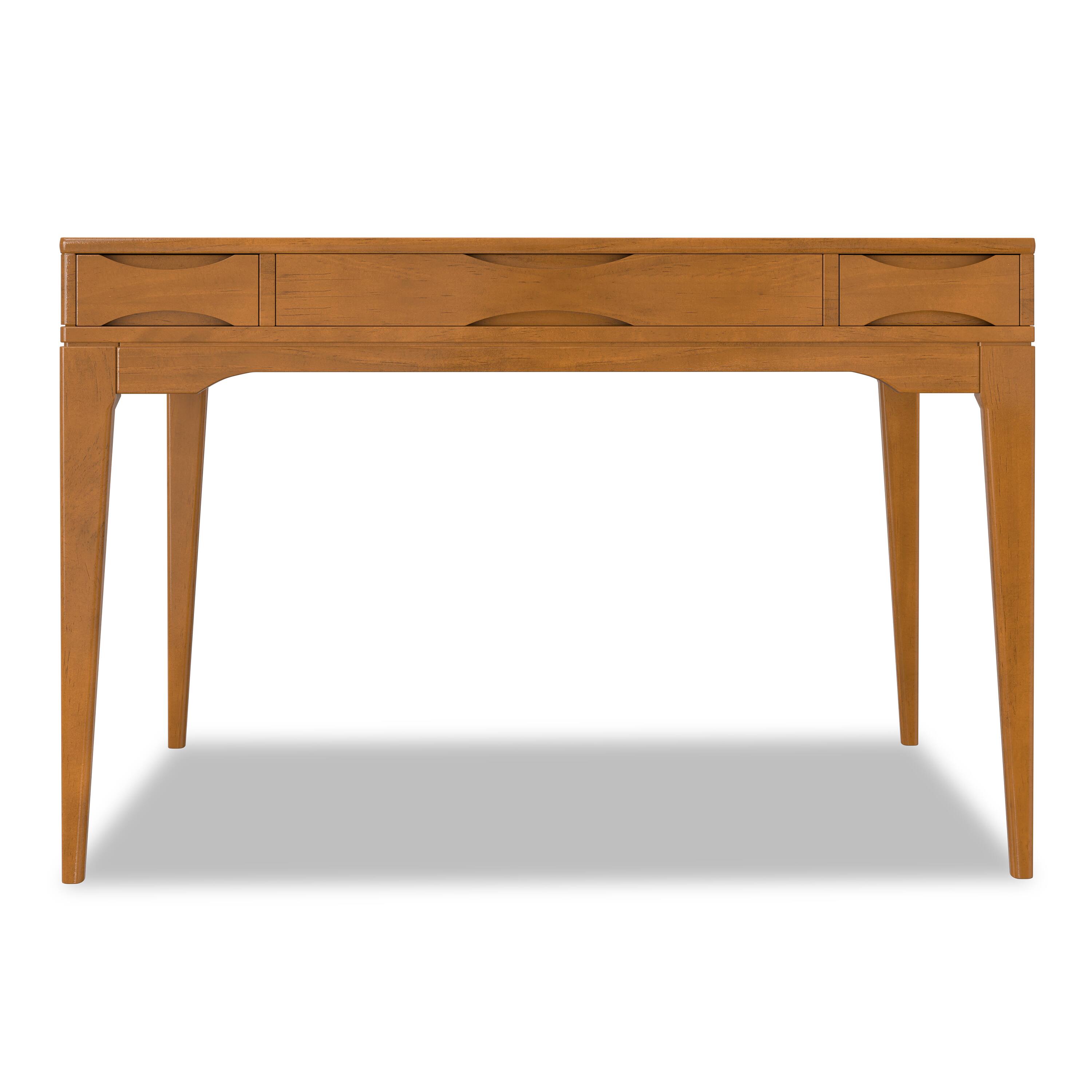 Left. Simpli Home - Harper 48 inch Wide Solid Hardwood Mid-Century Modern Small Desk in Light Golden Brown - Light Golden Brown.