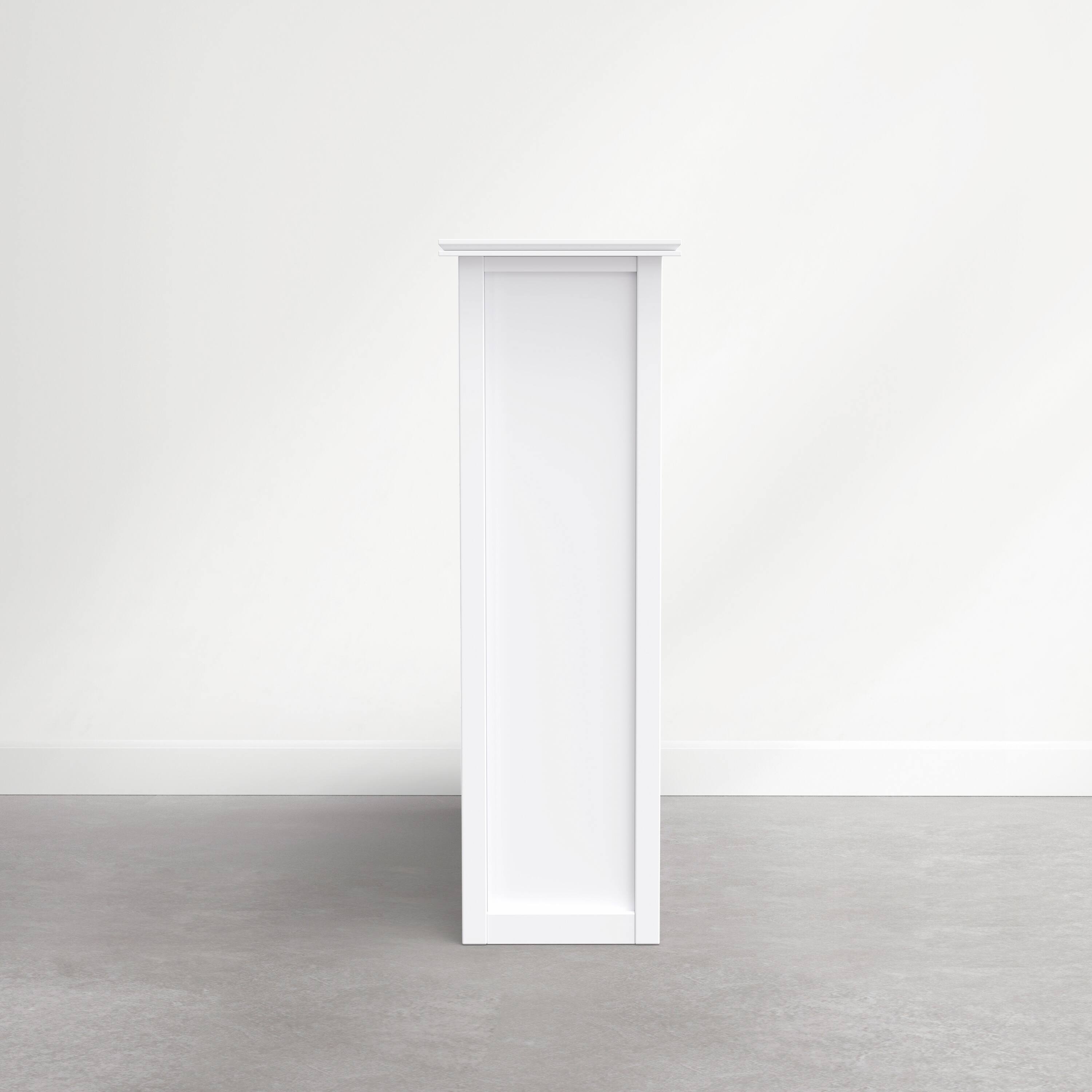 Back. Simpli Home - Artisan 45 inch Tall Solid Wood 9-Cube Bookcase, Chantilly White - Chantilly White.