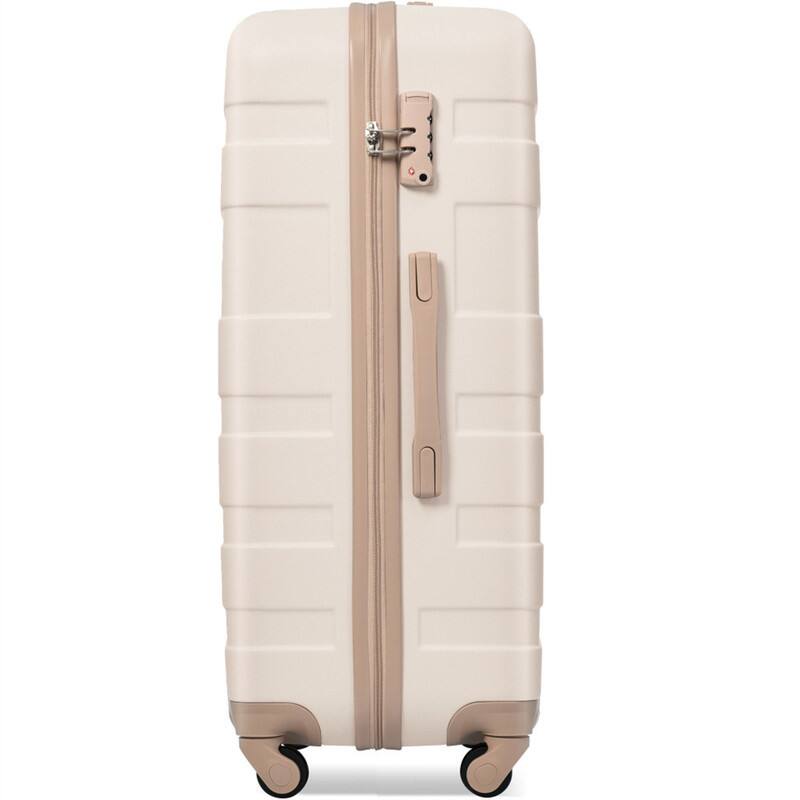 Alt View 2. HTUTWOO - Luggage Sets ABS Hardshell 3pcs - Hardside Lightweight Suitcase Sets, Spinner Wheels Suitcase with TSA Lock, 20"/24"/28 - Ivory+Gold.