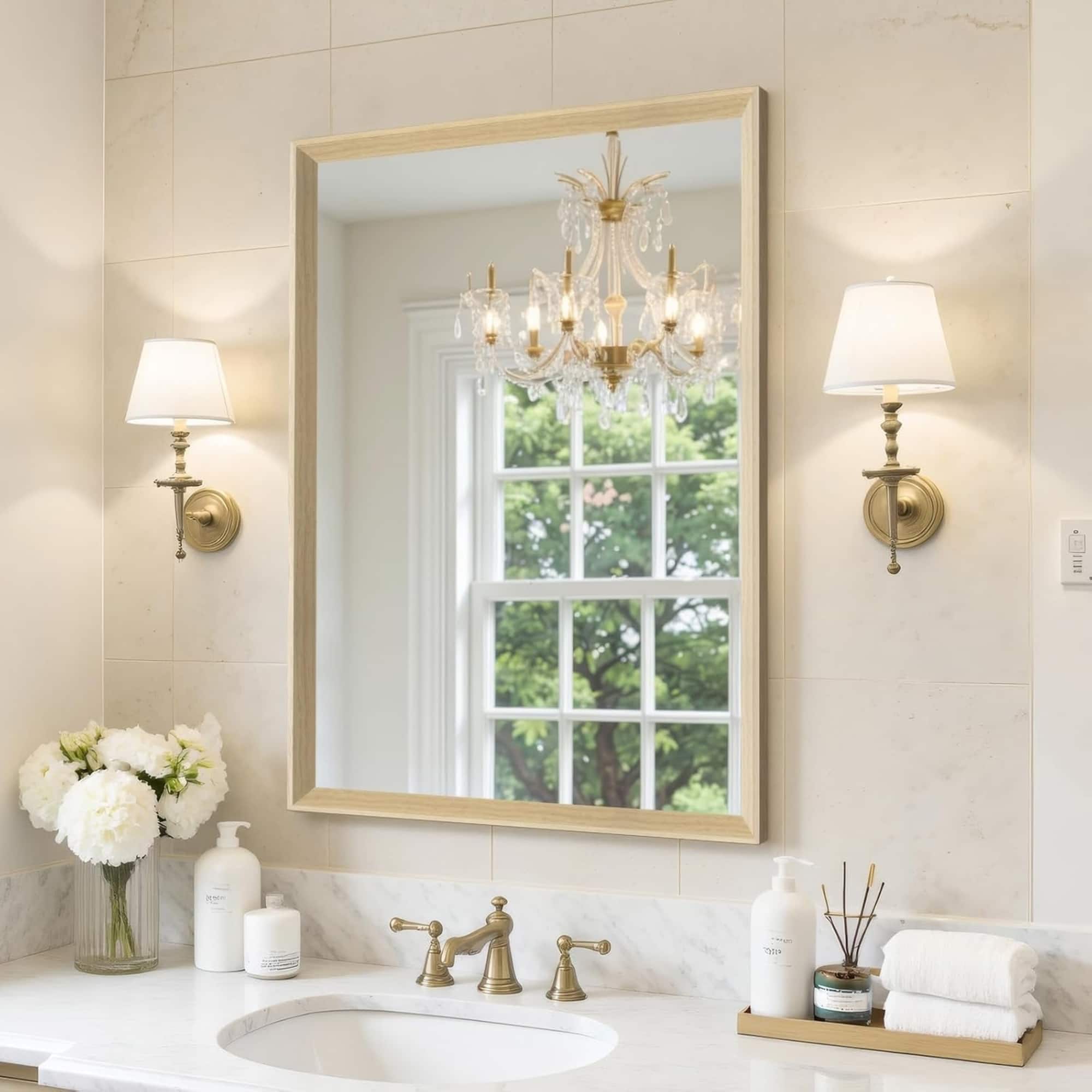 ULTRUE - UTBM0RT01OW05575 Oak Wood Effect 22x30 Framed Wall Mirror