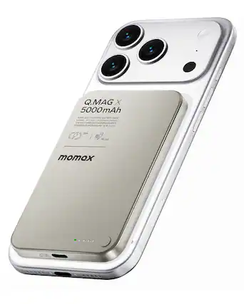 Q.MAG X 5000mAh WIRELESS CHARGING BATTERY PACK MODVZ
15W MAX WIRELESS CHARGING OUTPUT
DESIGNED BY MOMAXLAB | S/N: 2412
PD 3.0
momax