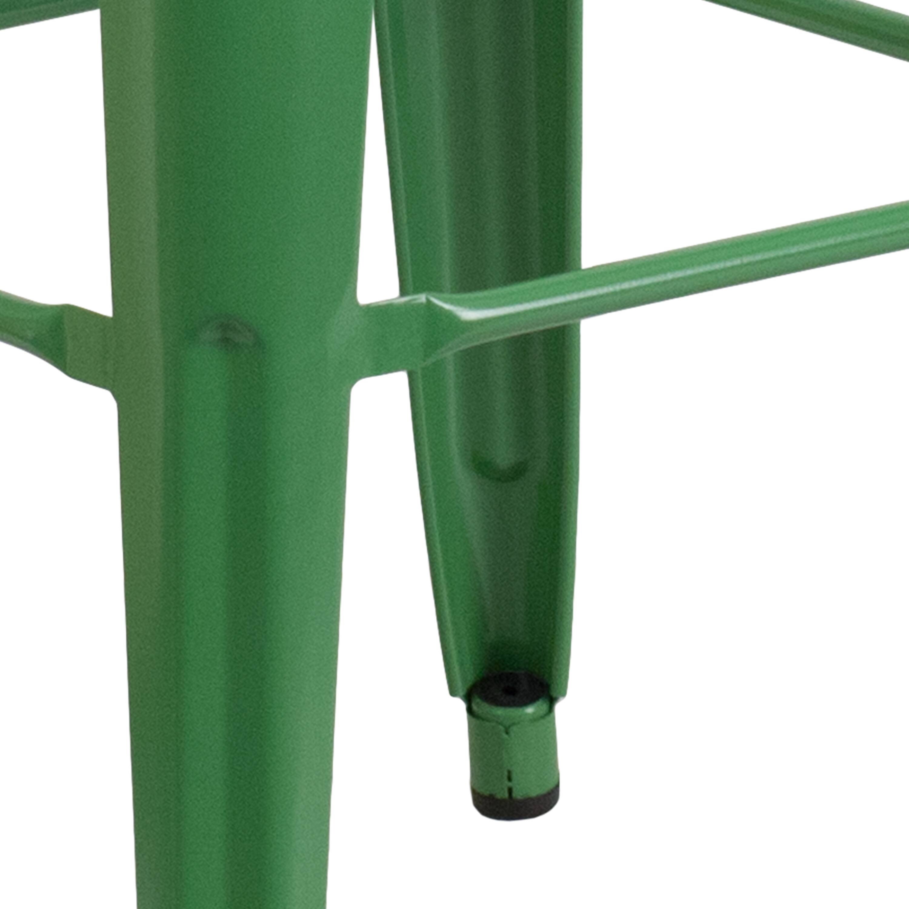 Alt View 7. Emma + Oliver - Commercial Grade 30"H Backless Metal Indoor-Outdoor Barstool with Square Seat - Green.
