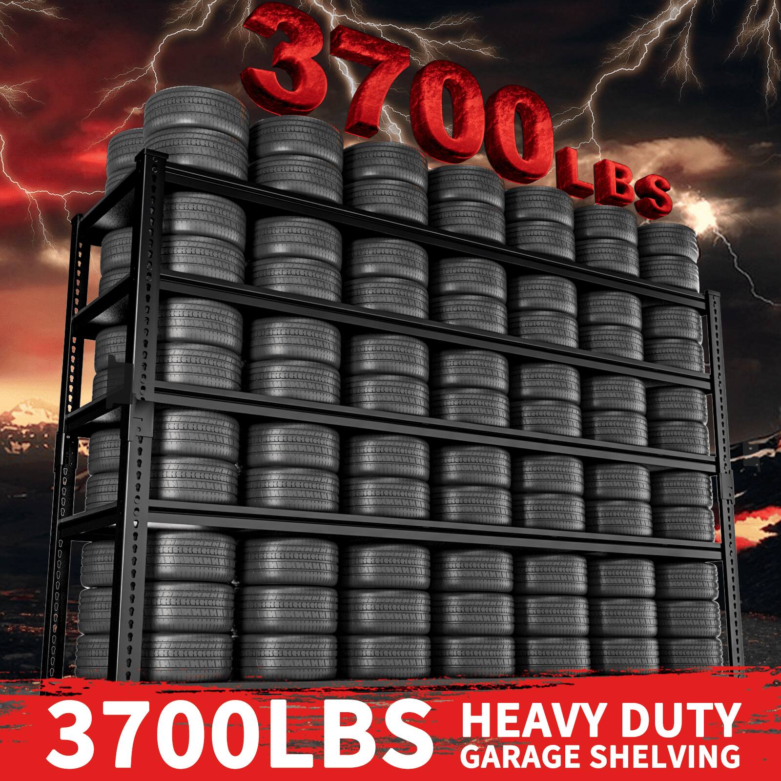 3700LBS HEAVY DUTY GARAGE SHELVING