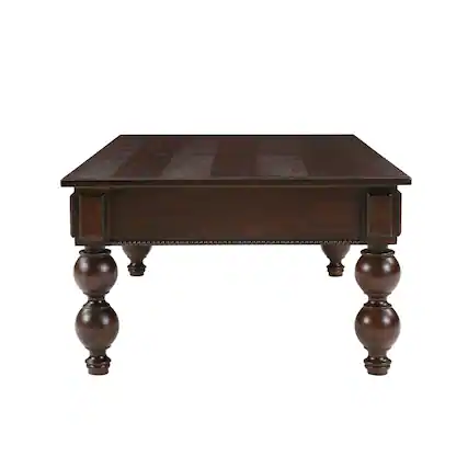 Front. Lirago - Vintage 4 Leg Wood End Table Espresso Rectangular Cocktail Table 16"H x 26.8"D x 47"W - Espresso.