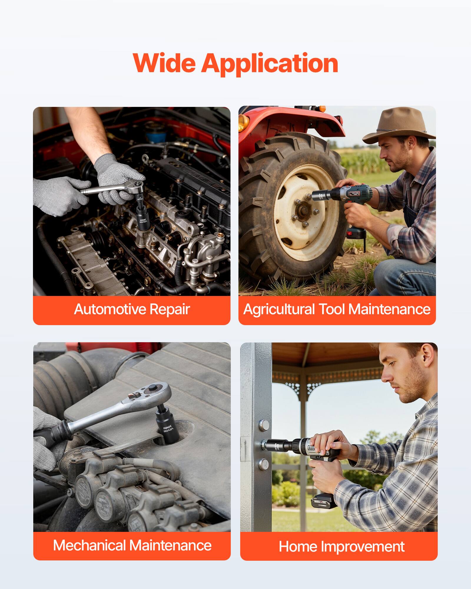 Wide Application

- Automotive Repair
- Agricultural Tool Maintenance
- Mechanical Maintenance
- Home Improvement