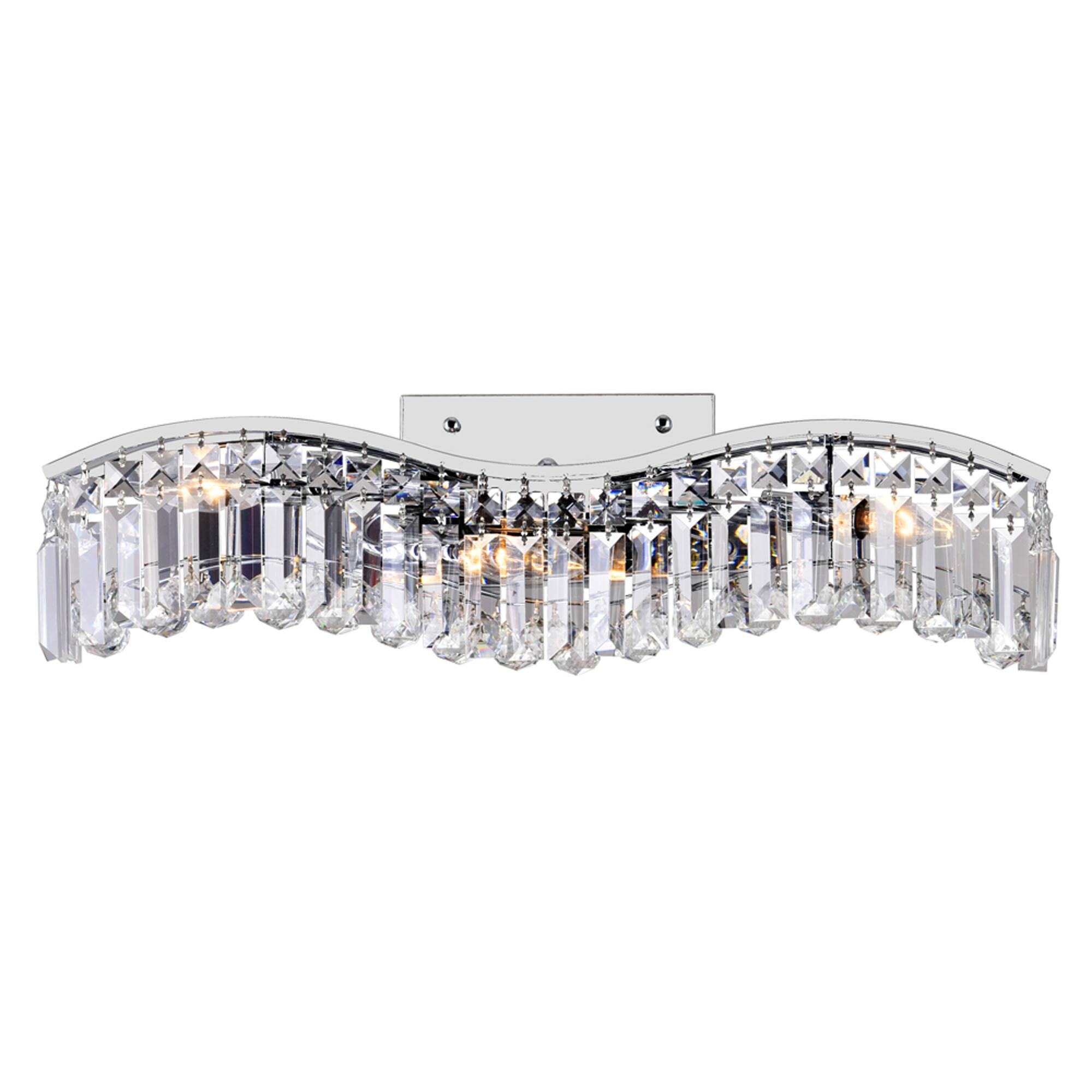 Angle. CWI Lighting - Glamorous 3 Light Vanity Light With Chrome Finish - Chrome.