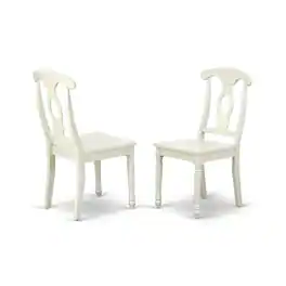 East West Furniture - Dining Chair Linen White - Brown