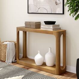 Plank+Beam - Forma Console Table with Bottom Shelf (46in / 170mm) - Pecan