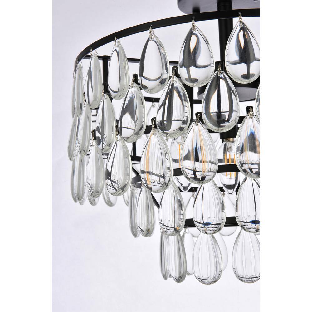 Alt View 2. Elegant Lighting - Mila 16 inch flush mount in black - Black.