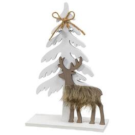 BreeBe - Winter Tree and Deer Cutout Wood Sitter - Multi