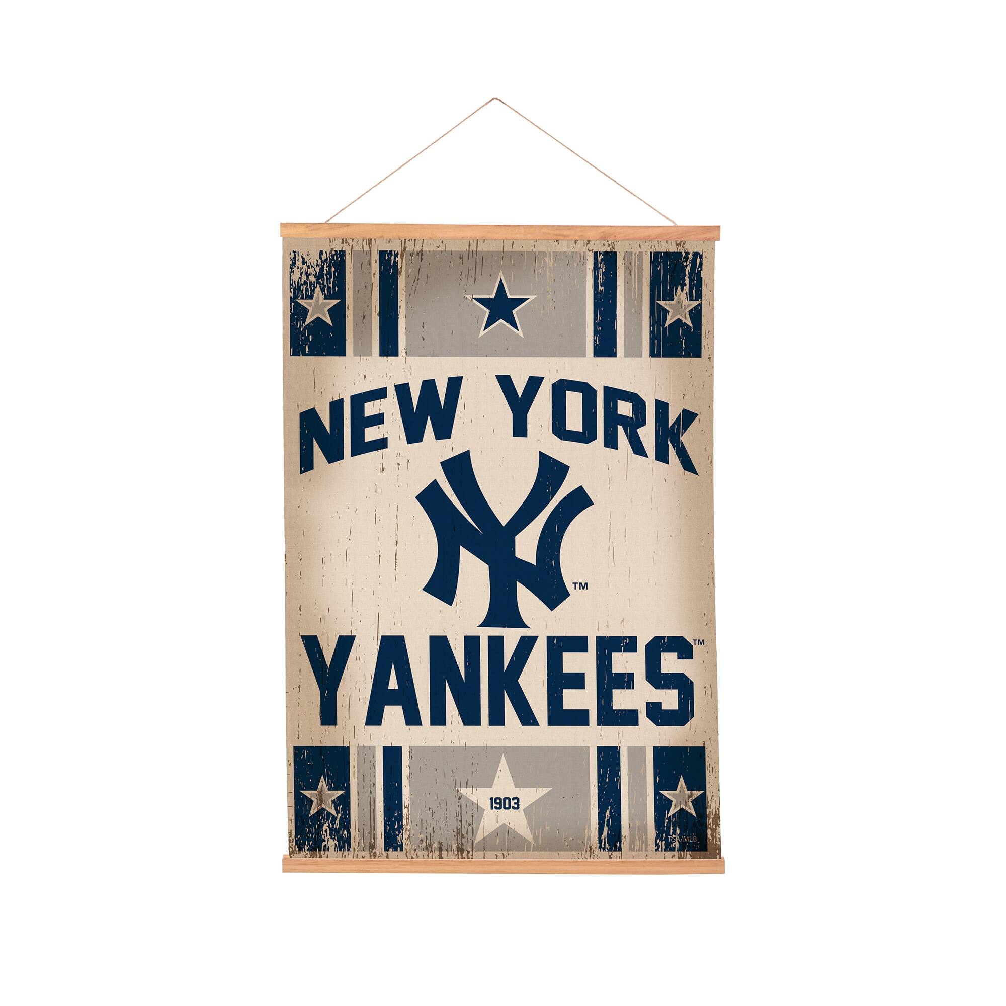 New York Yankees 24" x 36" Antique Style Canvas Wall Art Tapestry with Wood Frame