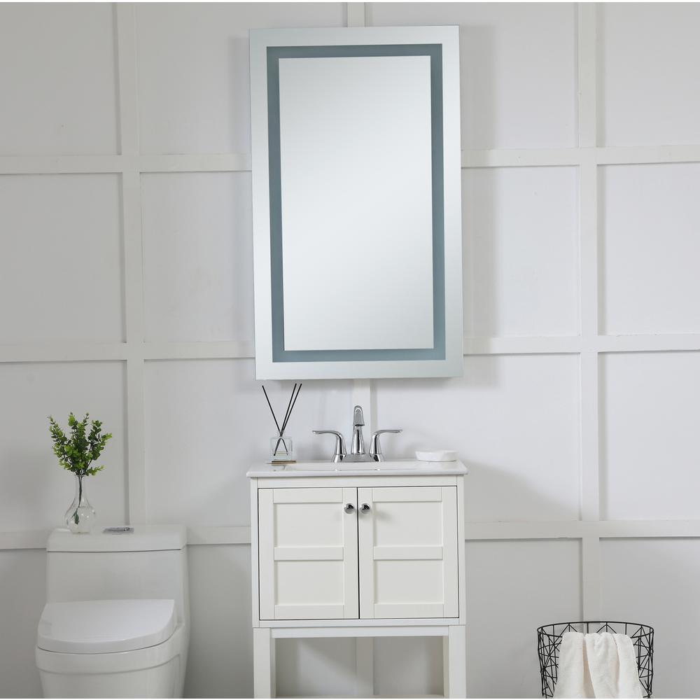 Alt View 2. Elegant Decor - LED Hardwired Mirror Rectangle W24H40 Dimmable 5000K - Glossy White.