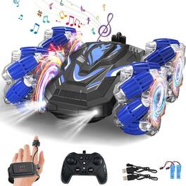 Loheer - Gesture Sensing RC Car Double Sided Stunt Toy with Music Lights 360 Spin Hand Controlled Gift for Boys