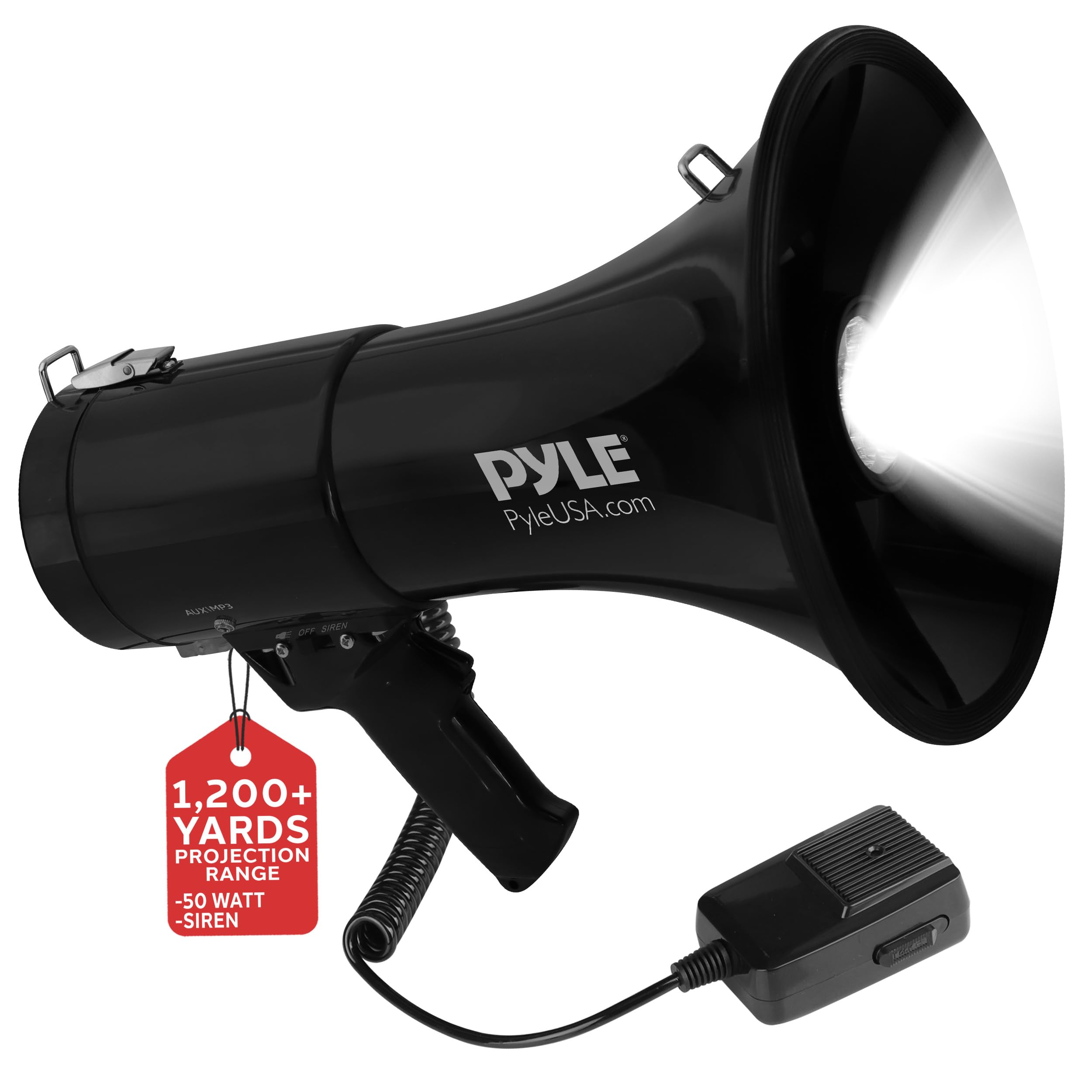 Pyle - 50W Portable Megaphone Bullhorn Speaker with