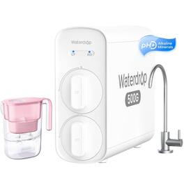 Waterdrop - G5P500A Alkaline Mineral pH+ Reverse Osmosis Water Filter, EXTRA PT-05P Pitcher - White