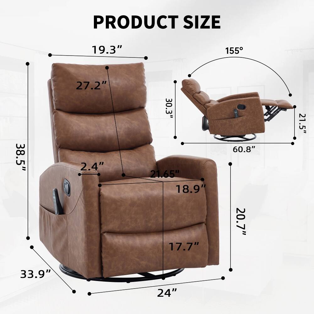 PRODUCT SIZE

19.3"
155°
38.5" 33.9"
27.2" 2.4"
30.3" 21.65" 18.9" 17.7"
60.8" 20.7"
21.5"
24"