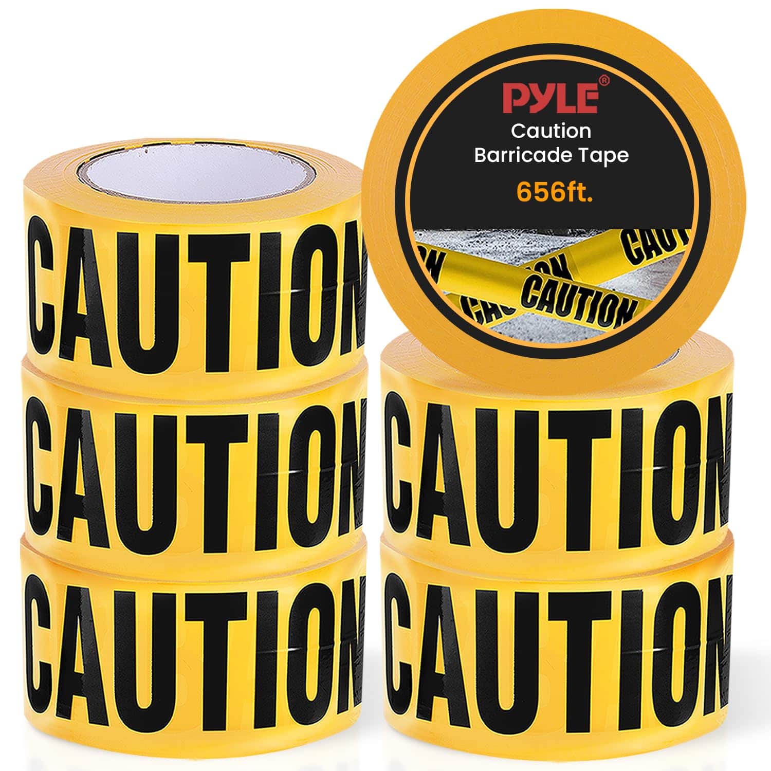Pyle - 6 Pieces Caution Tape Set - 656 Foot Long Tape Roll Suitable for a Wide Range of Applications - Yellow price history on PriceWatchPro
