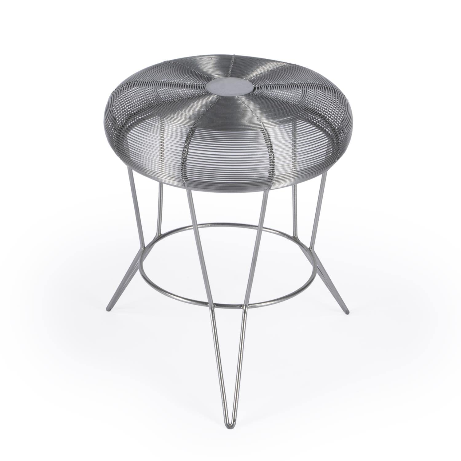 Back. Butler Specialty - Allen Decorative Wire Side Table - Silver.