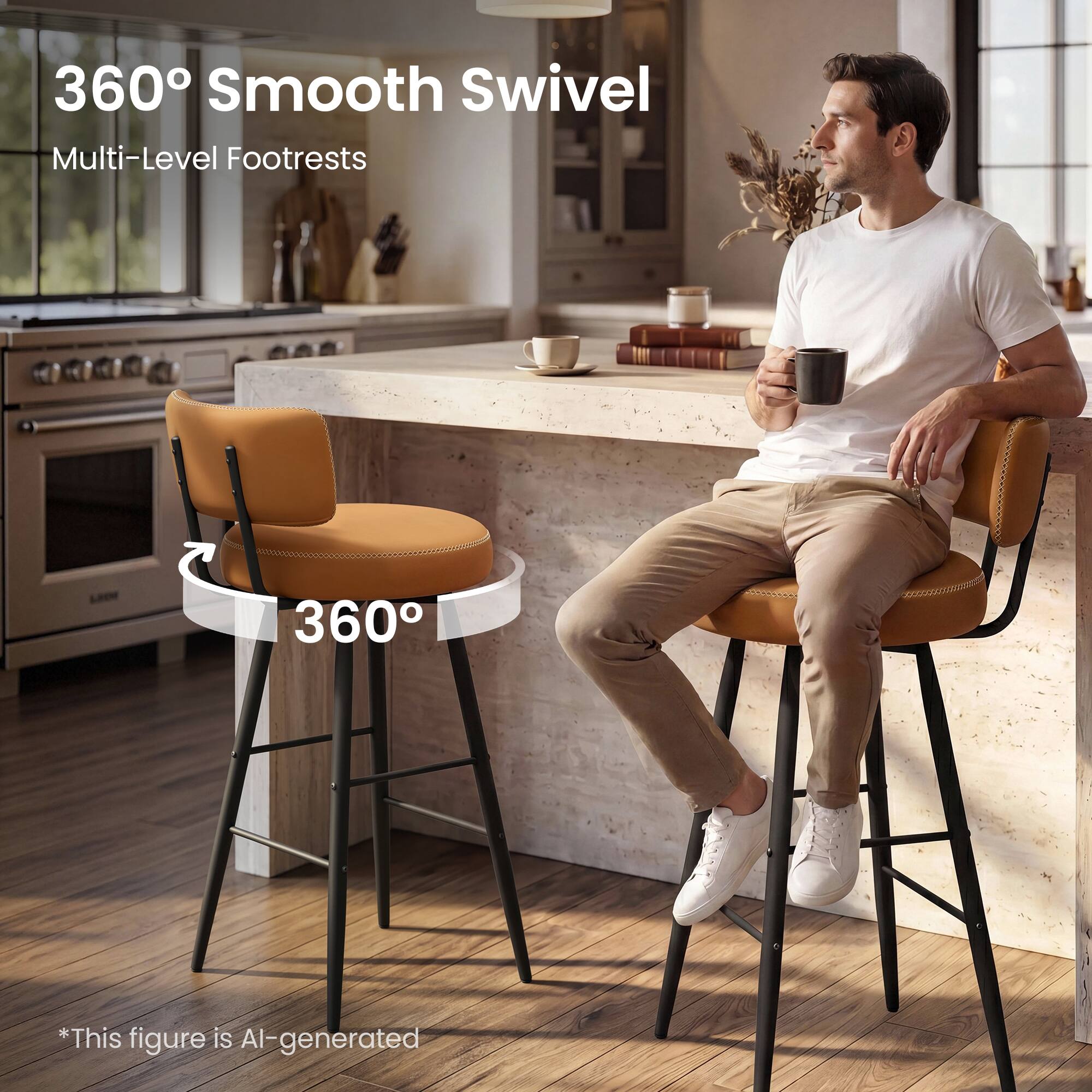 360° Smooth Swivel  
Multi-Level Footrests  

*This figure is AI-generated
