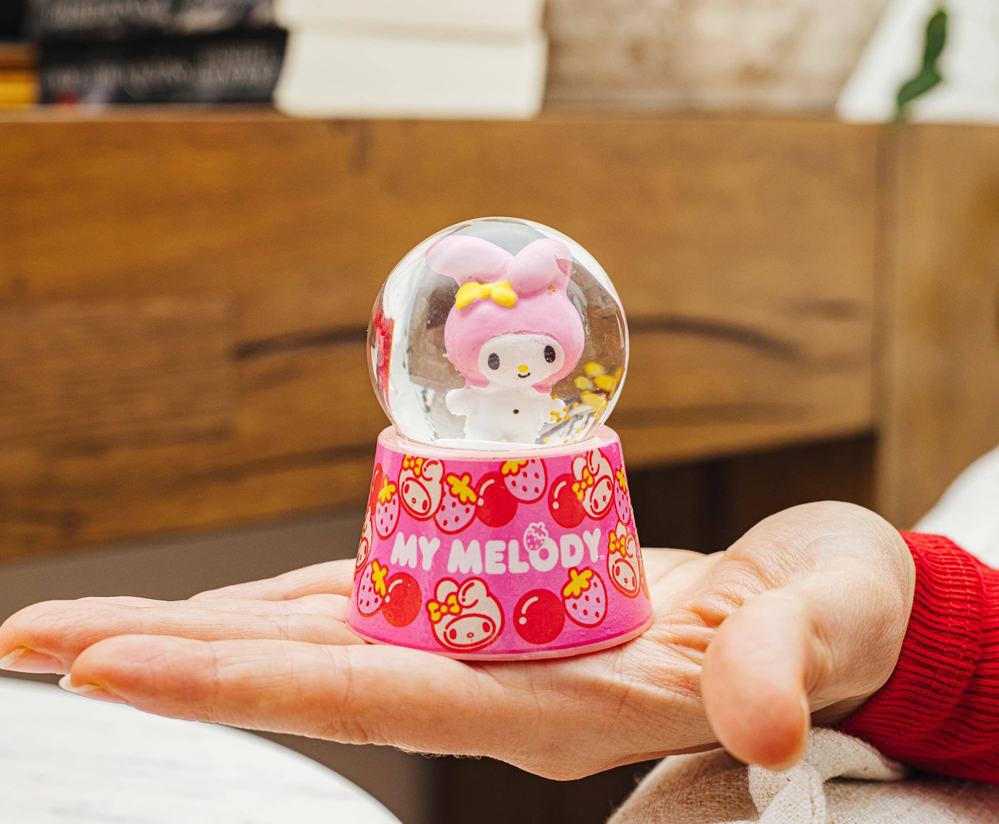 Alt View 3. Silver Buffalo - Sanrio My Melody Mini Light-Up Snow Globe | 3 Inches Tall - Pink.