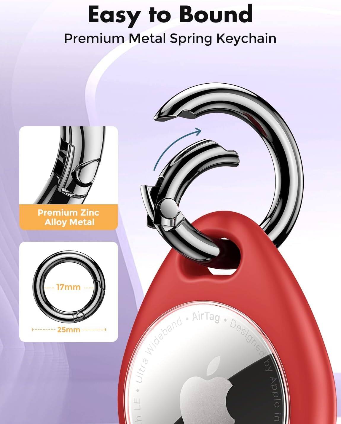 Easy to Bound Premium Metal Spring Keychain

Premium Zinc Alloy Metal

17mm 25mm

AirTag Wideband Designed by Apple