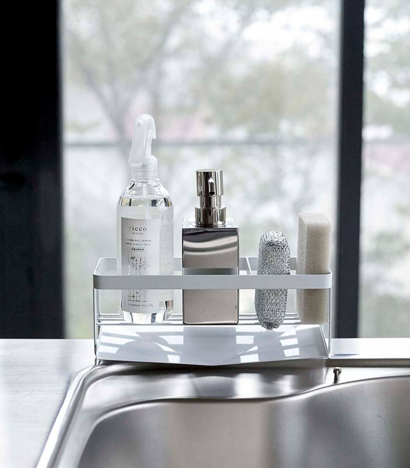 Alt View 1. Yamazaki Home - Sponge & Bottle Holder.