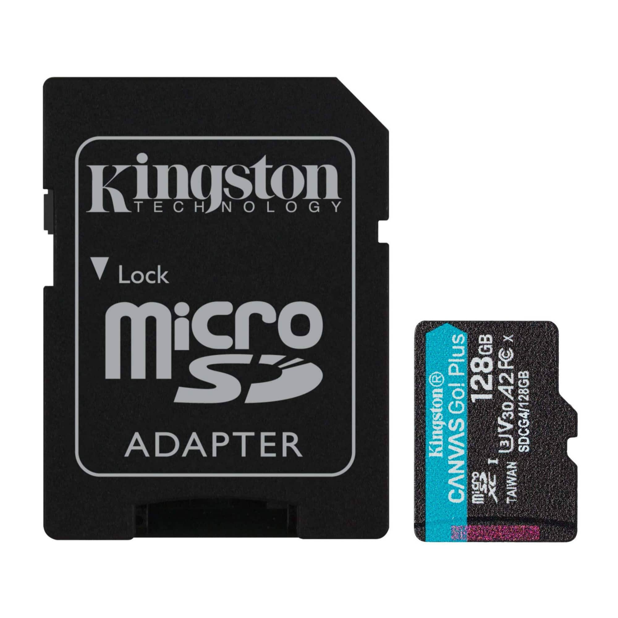 Kingston - Canvas Go Plus 128GB U3 V30 A2 microSD Card with SD Adapter