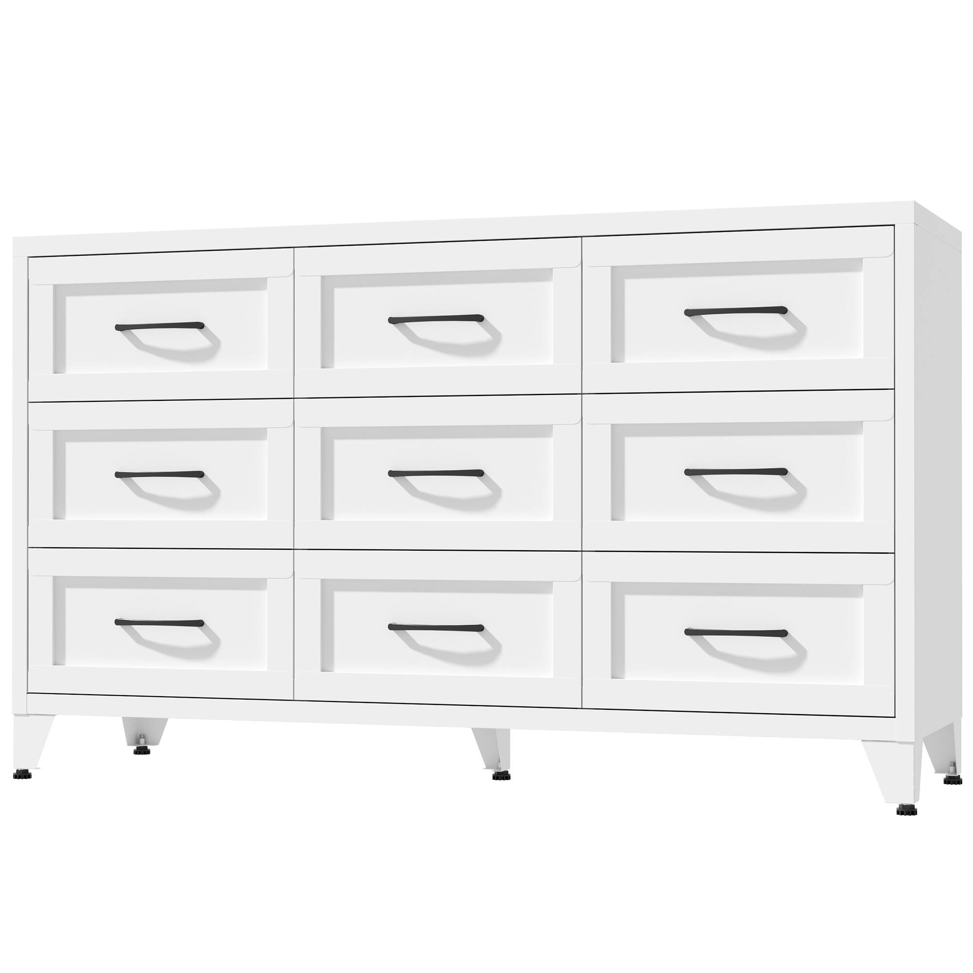 Alt View 8. Boyel Living - 9-Drawer Metal Dresser with Smooth-Glide Storage - White.