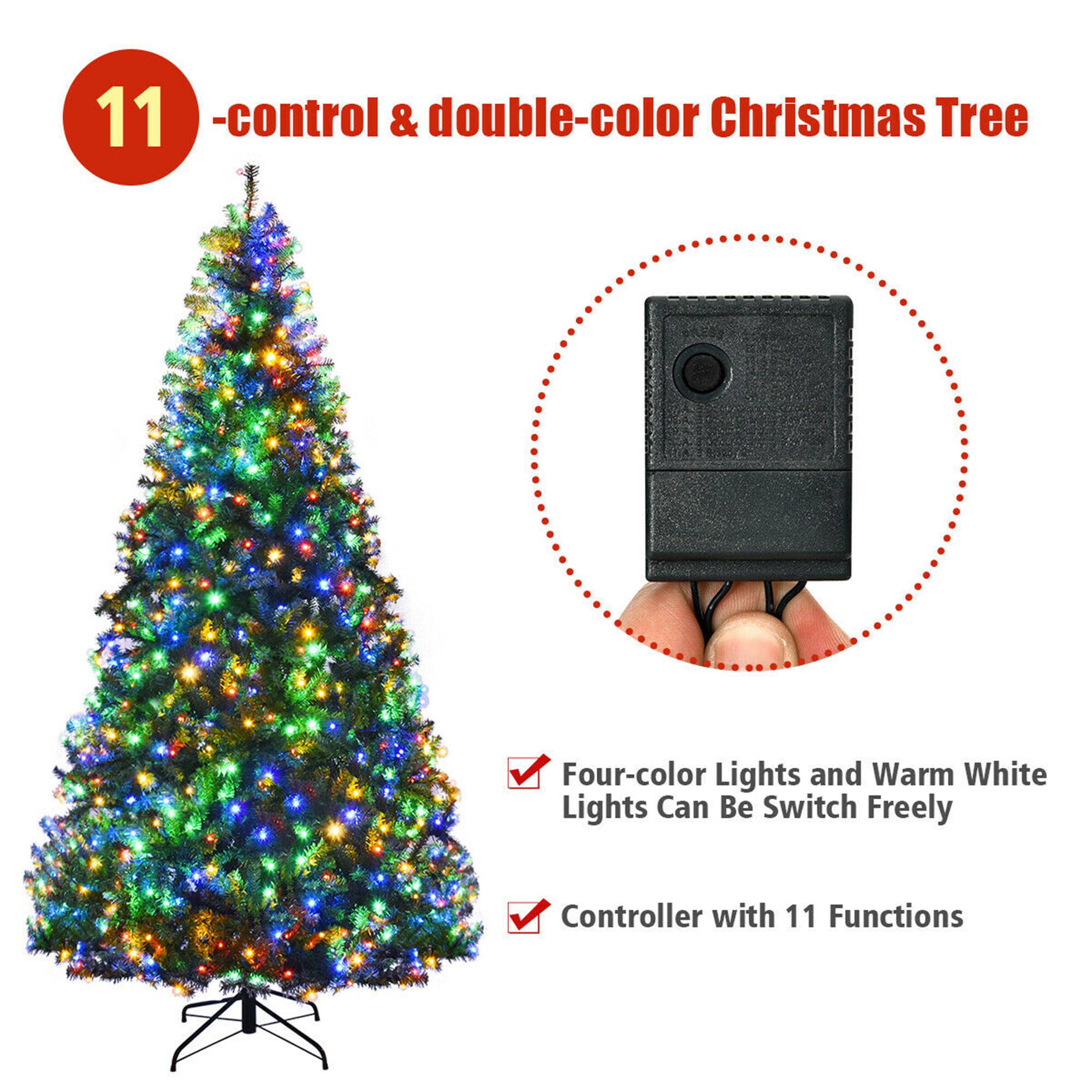 11 -control & double-color Christmas Tree

- Four-color Lights and Warm White Lights Can Be Switch Freely
- Controller with 11 Functions