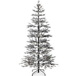 Best Choice Products - Pre-Lit Sparse Flocked Christmas Tree w/ 2-in-1 LEDs, Cordless Connection - Black
