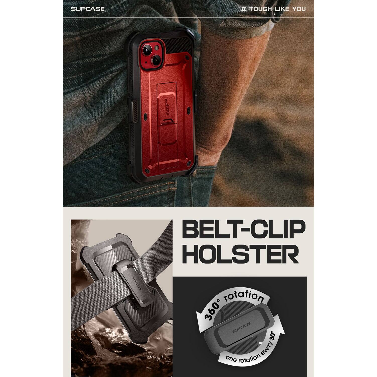 SUPCASE  
# TOUGH LIKE YOU  

BELT-CLIP HOLSTER  

360° rotation  
one rotation every 30°
