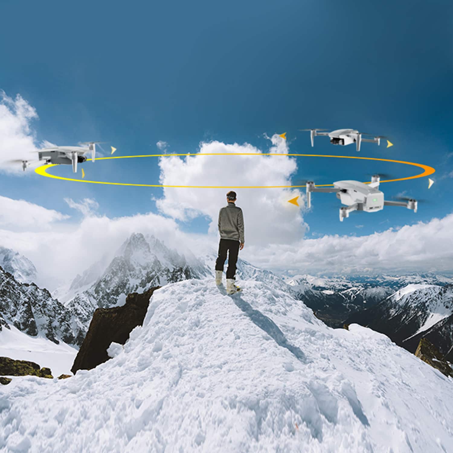 Alt View 14. Contixo - F36 Gimbal Drone with Remote Controller - Silver.