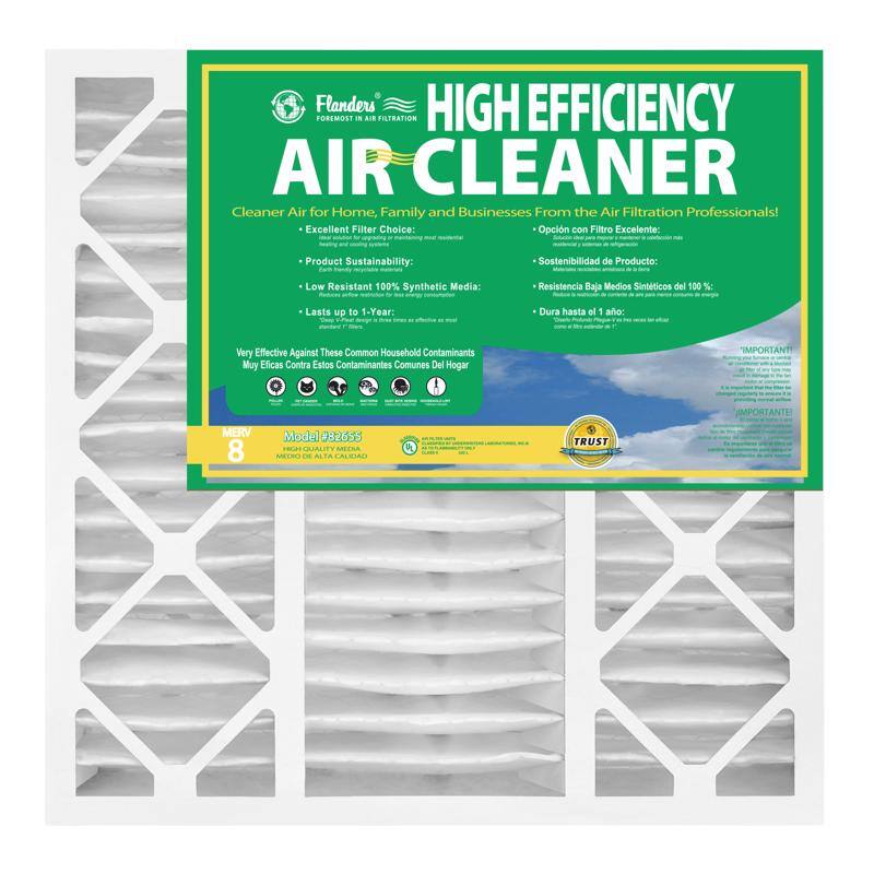 Flanders - 20 in. W X 20 in. H X 5 in. D Synthetic 8 MERV Pleated Air Filter 1 pk