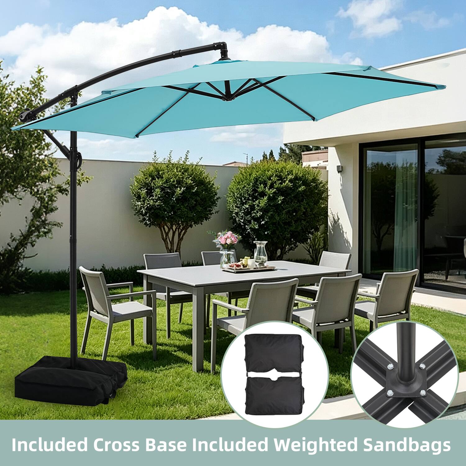 Included Cross Base Included Weighted Sandbags