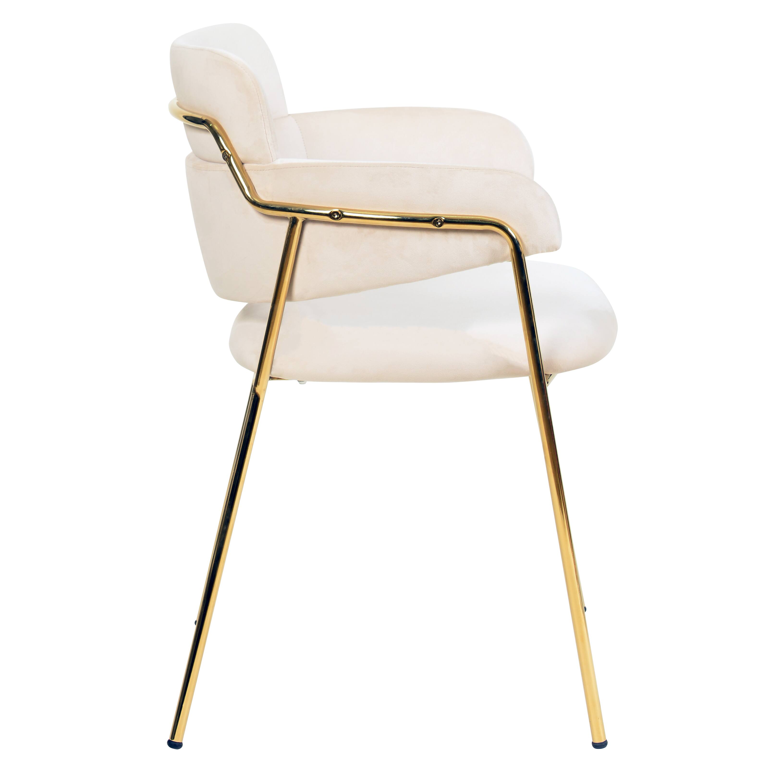 Alt View 3. LeisureMod - Axis 4-PCS Elegant Dining Chair with Sturdy Stainless Steel Frame & Protective Floor Glides - Beige.