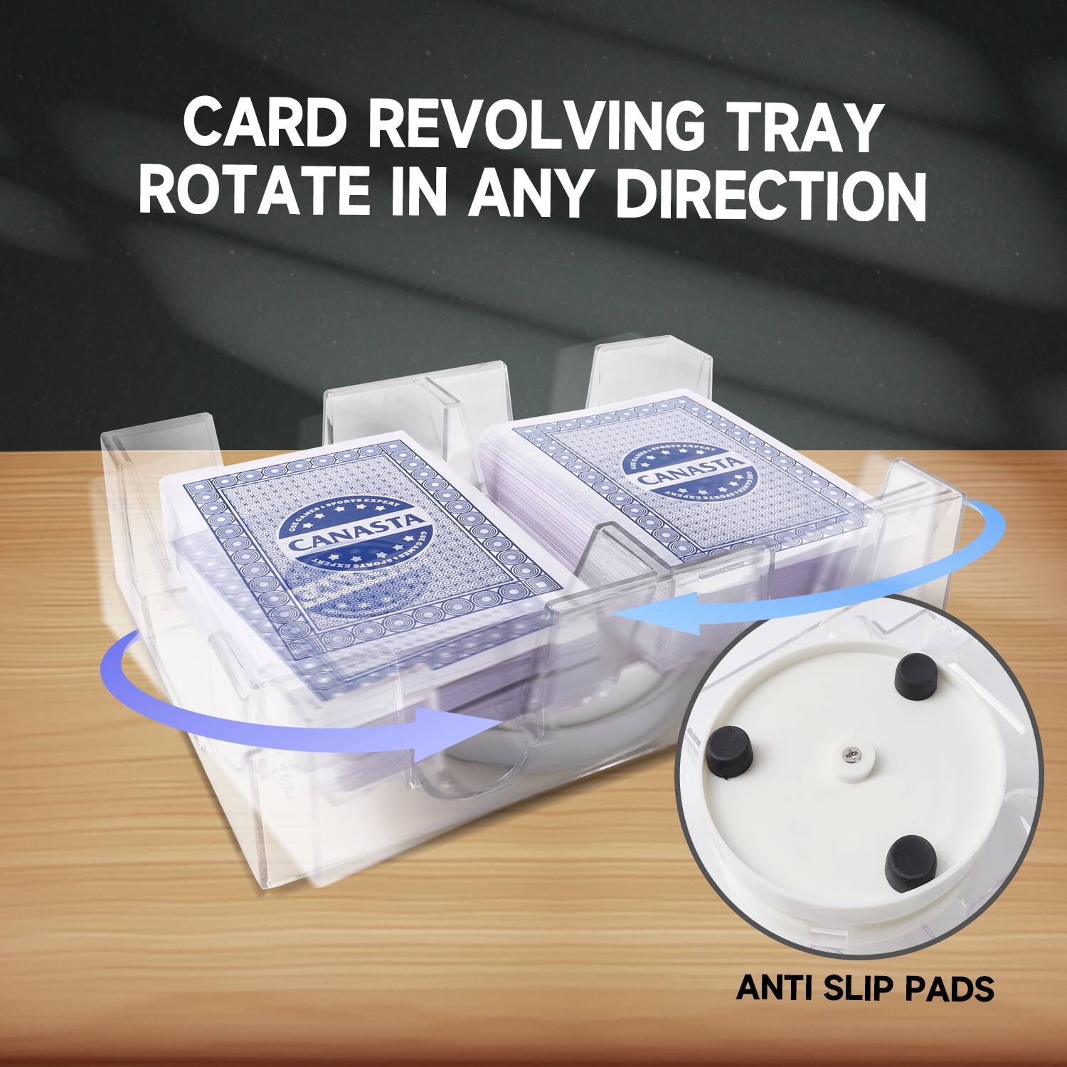CARD REVOLVING TRAY ROTATE IN ANY DIRECTION ... INTER U CANASTA LERS OECOMAR - CANASTA ANTI SLIP PADS